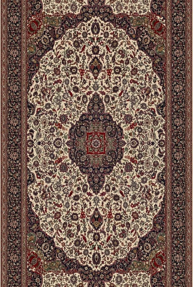 Vunena staza Teheran od 100% runske vune sa medaljonima, ornamentima i dekorativnom bordurom