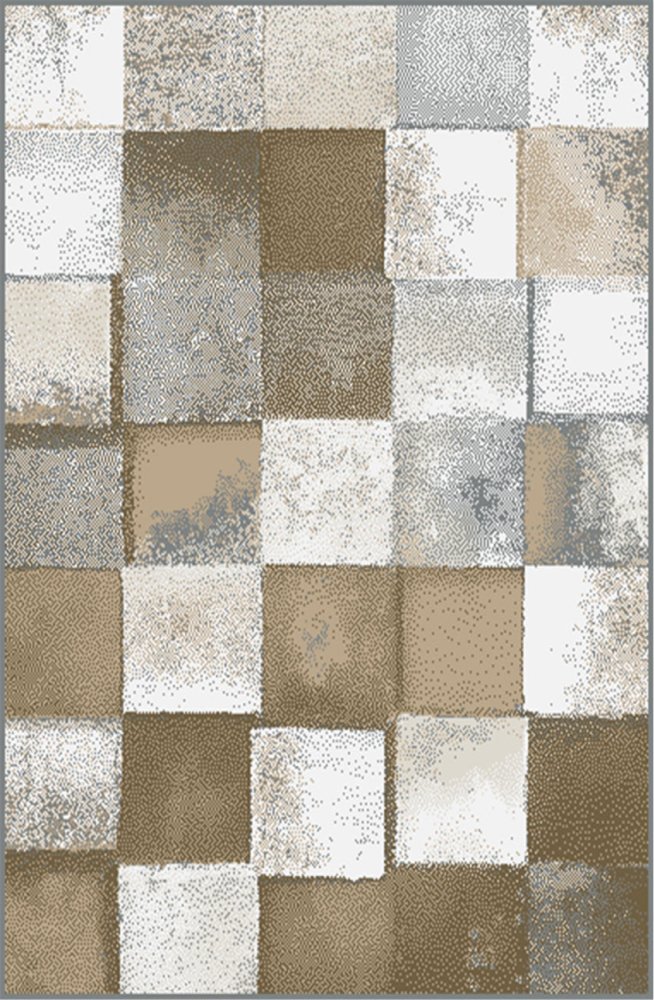 Sintelon tepih Mondo 36 WBG Sintelon tepih Mondo 36 WBG sa kockama u bež i braon tonovima