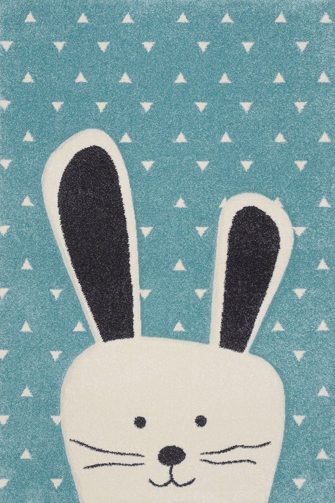 Sintelon tepih Pastel Kids 52KVK Sintelon dječiji tepih Pastel Kids 52 KVK s medom na plavoj podlozi i zvjezdicama